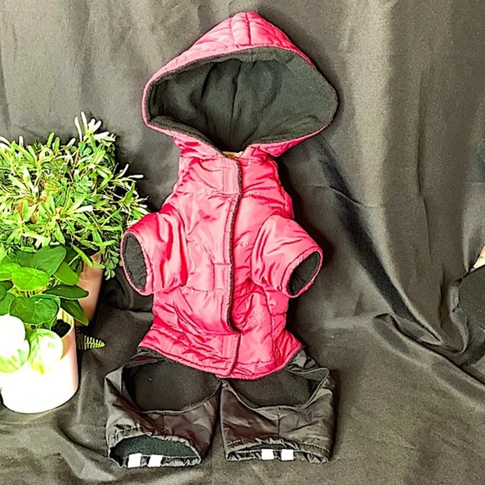 Companion Road Reflective Magenta / burgundy Doggie Snow Suit Size medium